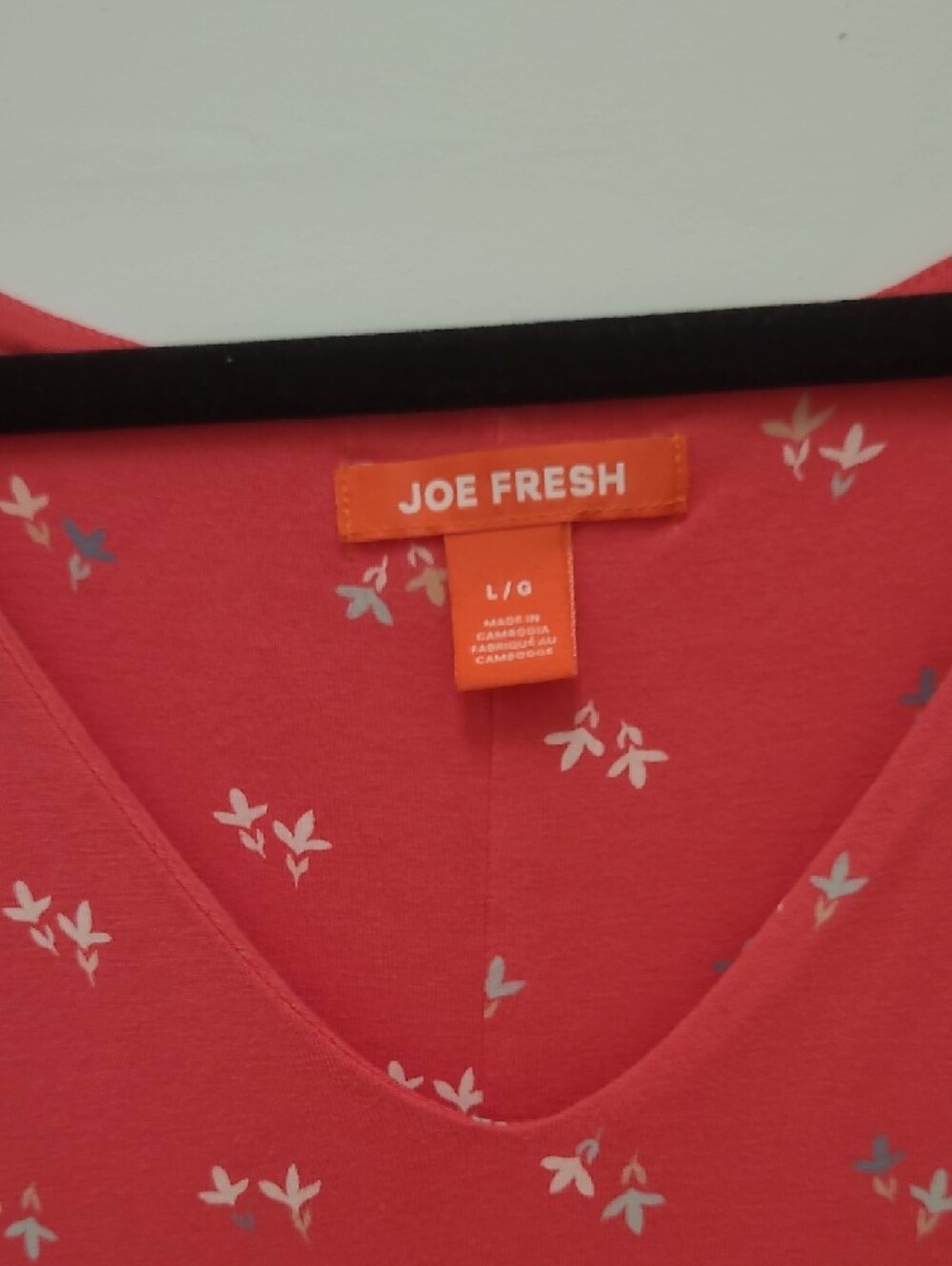 Joe Fresh Coral Pink Sleeveless Floral Handkerchief Hem Dress - Picture 4 of 6